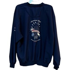 Cutter & Buck Jacket Men's Lg Golf Pullover Windbreaker American Golf Navy Blue